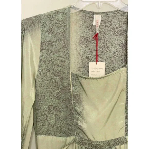 Womens Raga Maxi Dress Rustic Romance Empire Waist Renaissance Green Small - Picture 3 of 5